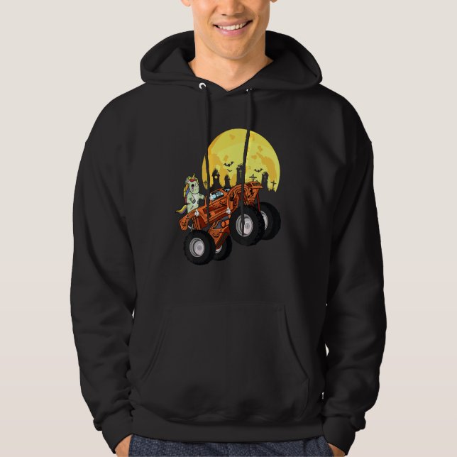 Halloween Unicorn Riding Monster Truck Toddler Boy Hoodie (Front)
