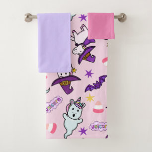 Halloween Unicorns Bath Towel Set