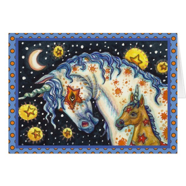 HALLOWEEN UNICORNS, STAR HORSE & COLT FANTASY CARD (Front Horizontal)