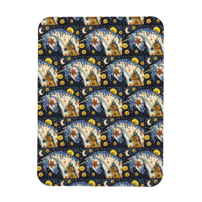 HALLOWEEN UNICORNS, STAR HORSE & COLT FANTASY MAGNET (Vertical)
