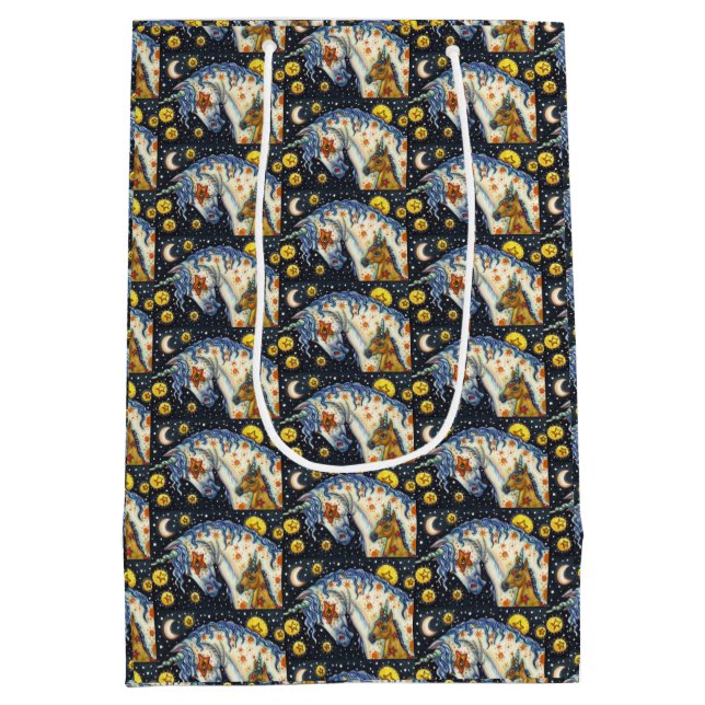 HALLOWEEN UNICORNS, STAR HORSE & COLT FANTASY MEDIUM GIFT BAG (Back)