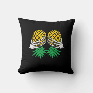 Halloween Upside Down Pineapple Swinger Skeleton H Cushion