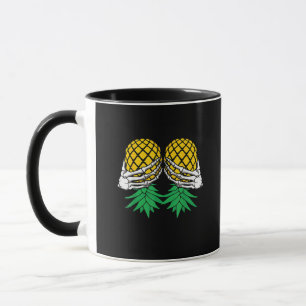 Halloween Upside Down Pineapple Swinger Skeleton H Mug