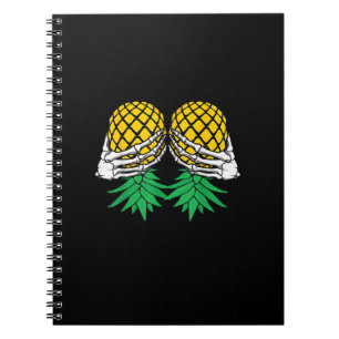 Halloween Upside Down Pineapple Swinger Skeleton H Notebook