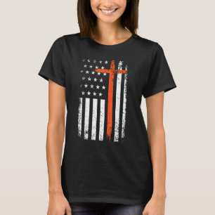 Halloween Us American Flag Cool Christian Cross 1 T-Shirt