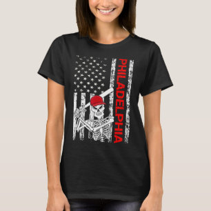 Halloween Us Flag Skeleton Sell Players Men Women T-Shirt