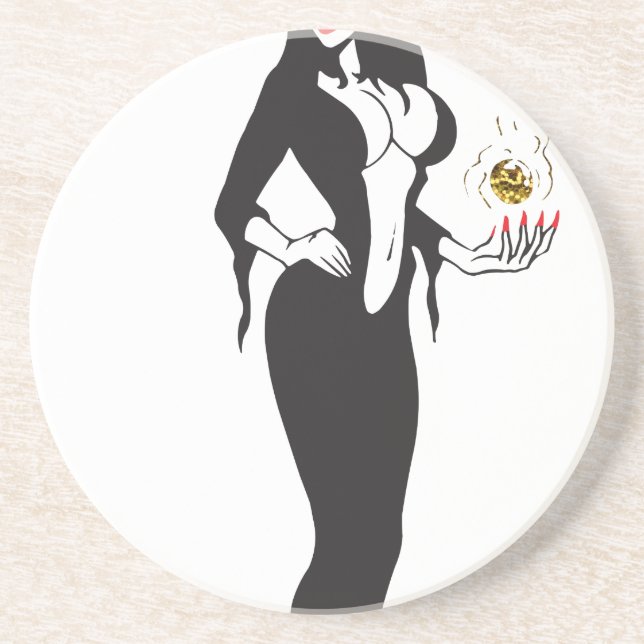 halloween vamp witch coaster (Front)