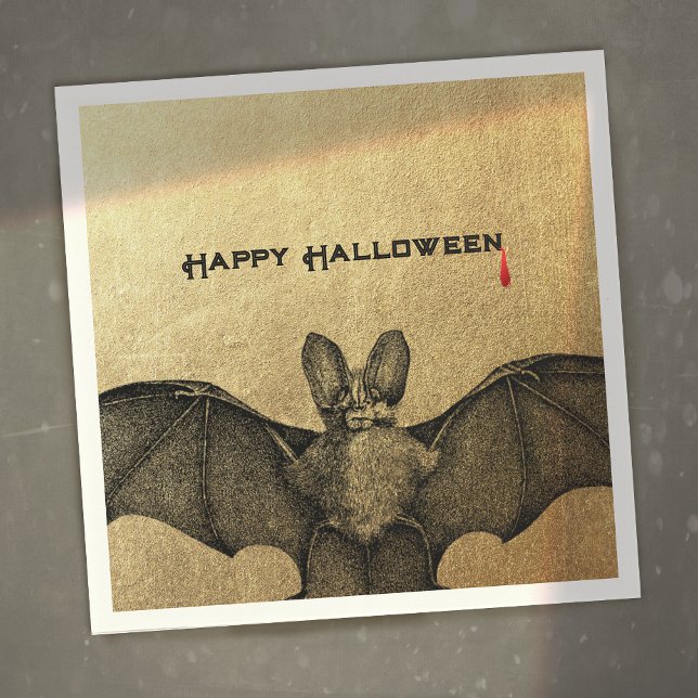 Halloween Vampire Bat  Gold Napkin (Creator Uploaded)