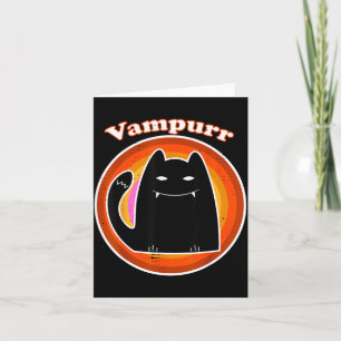 Halloween Vampire Black Kitten Dracula Vampurr Cat Card