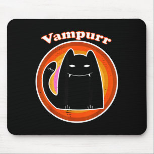 Halloween Vampire Black Kitten Dracula Vampurr Cat Mouse Mat