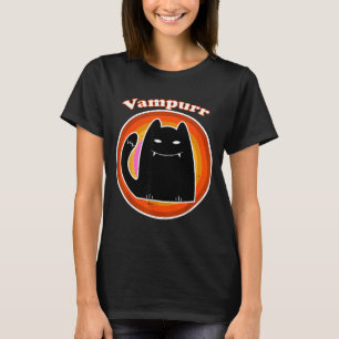 Halloween Vampire Black Kitten Dracula Vampurr Cat T-Shirt