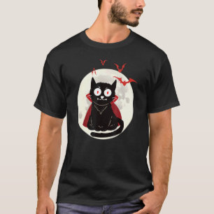 Halloween Vampire Cat Full Moon Bats Halloween An T-Shirt