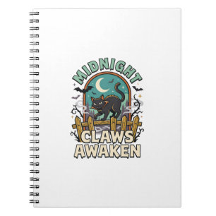Halloween Vampire Cat Midnight Mischief Notebook
