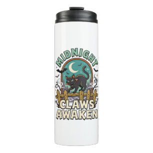 Halloween Vampire Cat Midnight Mischief Thermal Tumbler