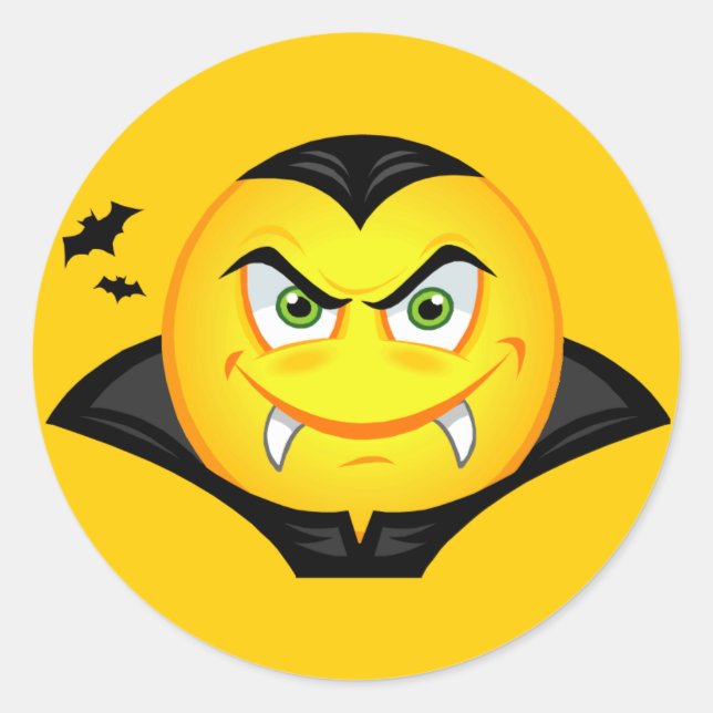 Halloween Vampire Classic Round Sticker (Front)