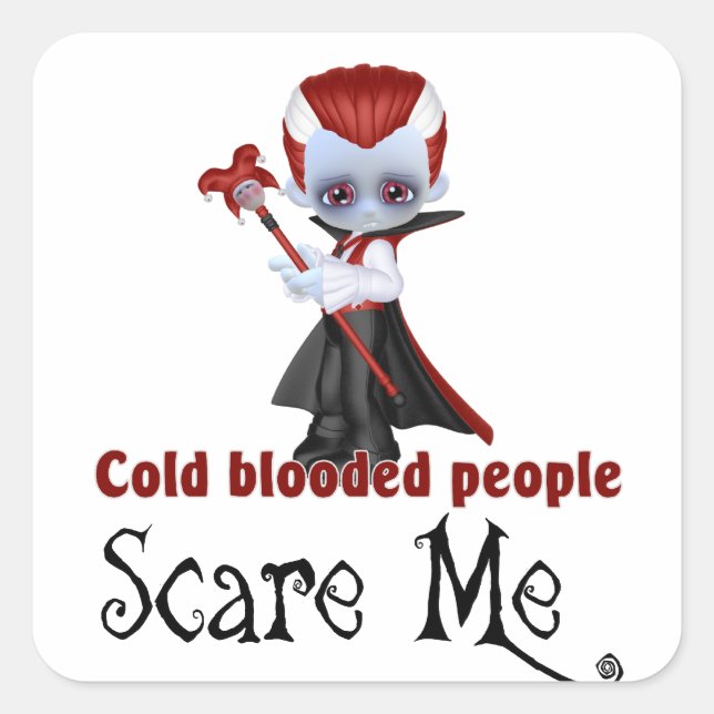 Halloween Vampire Cold Blooded People Square Sticker (Front)
