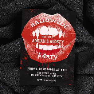 Halloween vampire creepy invitation