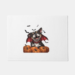 Halloween Vampire Dog with Pumpkins Classic T-Shir Doormat