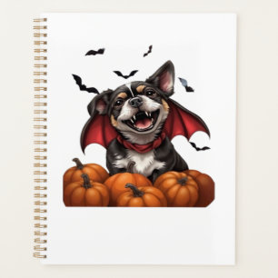 Halloween Vampire Dog with Pumpkins Classic T-Shir Planner