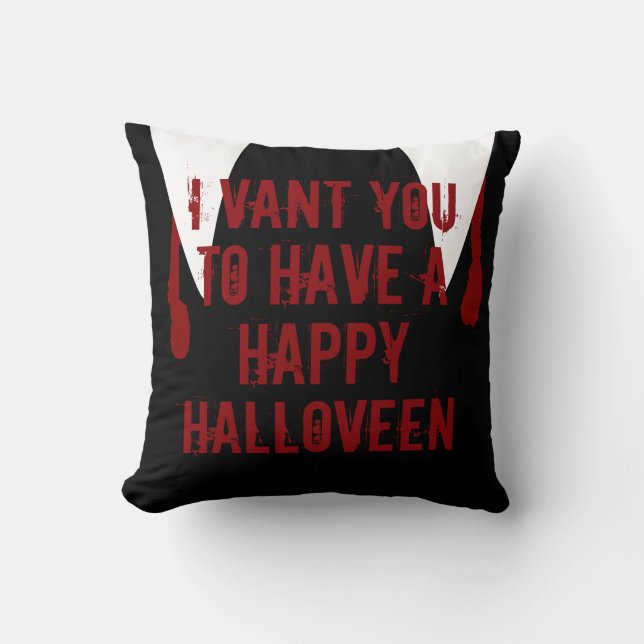 Halloween Vampire Fangs and Blood Cushion (Front)