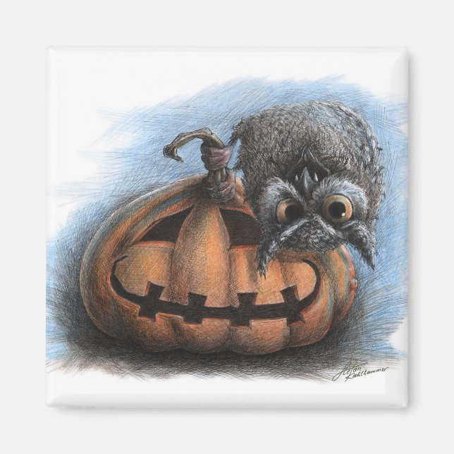 Halloween Vampire Owl Magnet (Front)