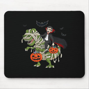 Halloween Vampire Riding T Rex Fun Boys Girls Kids Mouse Mat