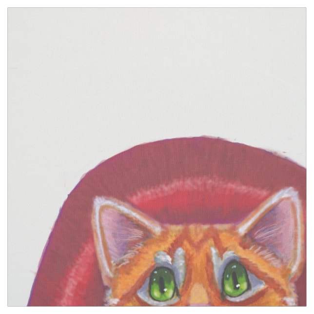 Halloween Vampire Tabby Cat with Bat Fabric (Swatch)