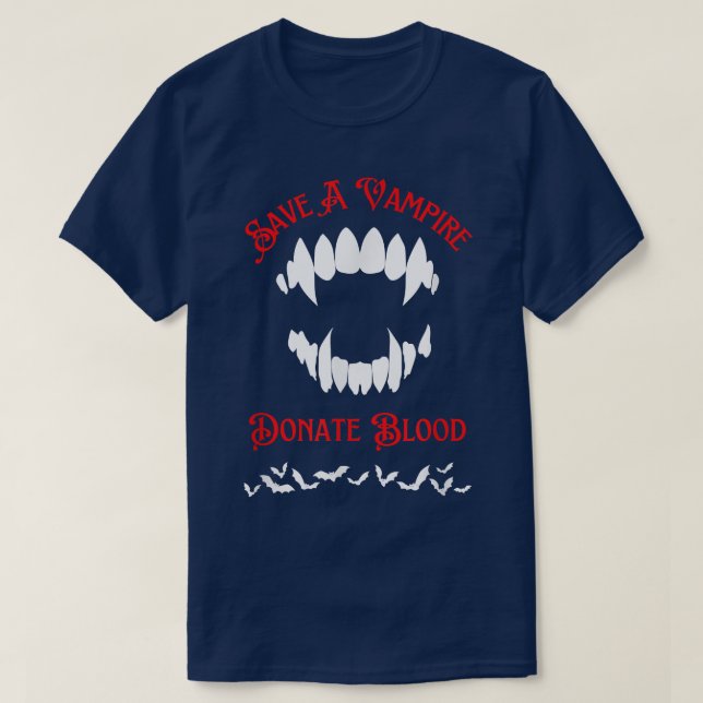 Halloween Vampire Teeth Goth Funny Gothic Black an T-Shirt (Design Front)