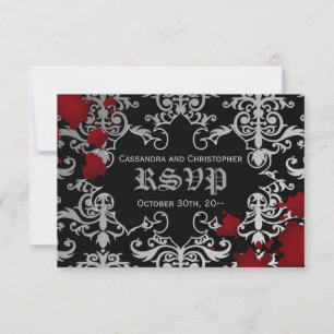 Halloween vampire theme wedding RSVP Card
