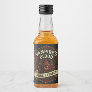 Halloween Vampire's Blood Liquor Bottle Label