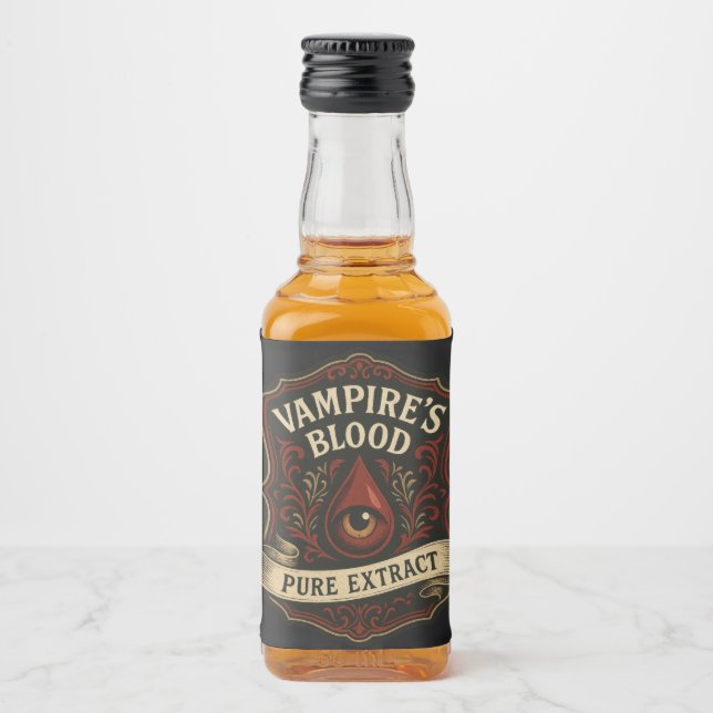 Halloween Vampire's Blood  Liquor Bottle Label (Front)