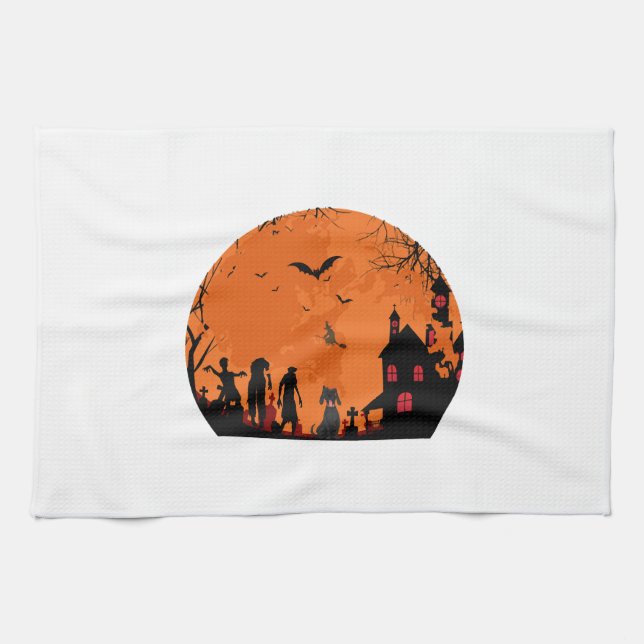 halloween vector        tea towel (Horizontal)