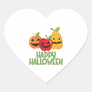 Halloween Vegan Happy Halloween Pumpkin Vegetarian Heart Sticker