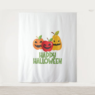 Halloween Vegan Happy Halloween Pumpkin Vegetarian Tapestry