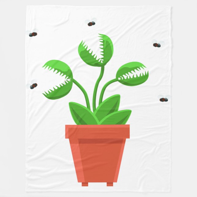 halloween venus fly trap fleece blanket (Front)