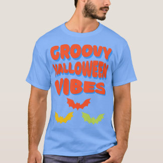 Halloween Vibes Bats Retro Colours T-Shirt