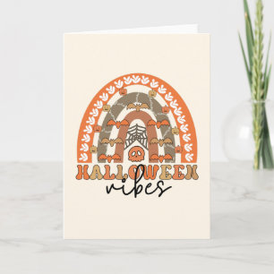Halloween Vibes Boho Rainbow Fall Halloween Card