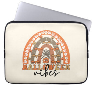 Halloween Vibes Boho Rainbow Fall Halloween Laptop Sleeve