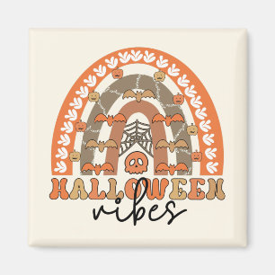 Halloween Vibes Boho Rainbow Fall Halloween Magnet