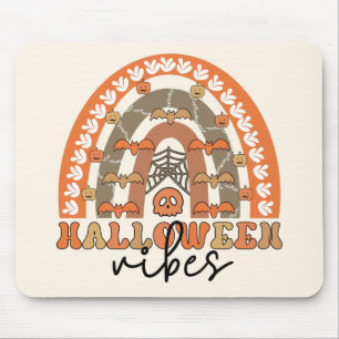 Halloween Vibes Boho Rainbow Fall Halloween Mouse Mat