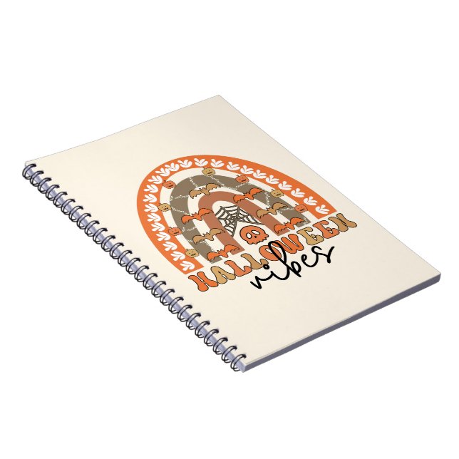 Halloween Vibes Boho Rainbow Fall Halloween Notebook (Right Side)