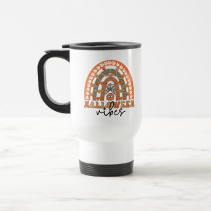 Halloween Vibes Boho Rainbow Fall Halloween Travel Mug