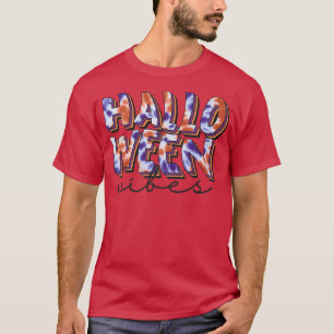 Halloween Vibes Cute Autumn Fall Hippy October 31s T-Shirt
