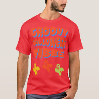 Halloween Vibes Ghosts Retro Colours T-Shirt
