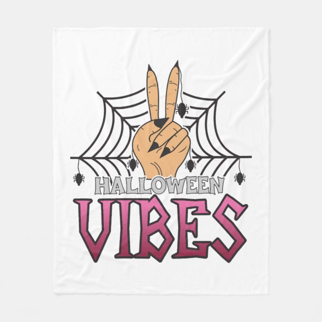 Halloween Vibes, Halloween, Scary, Costume Fleece Blanket (Front)