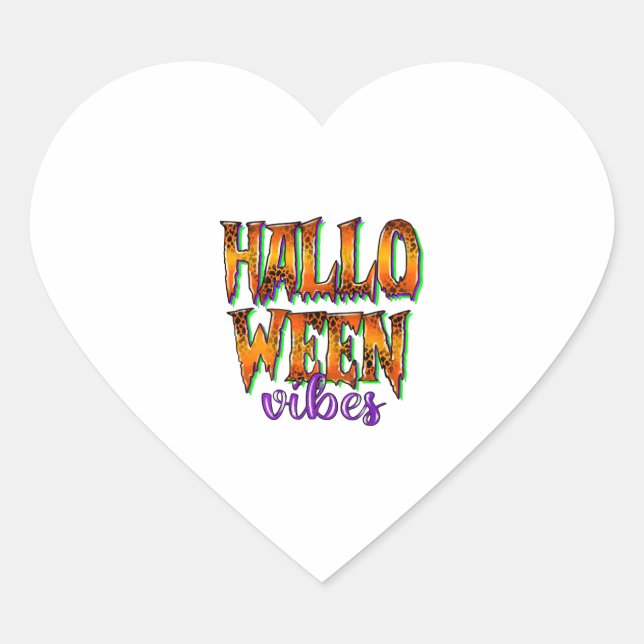 Halloween Vibes  Heart Sticker (Front)