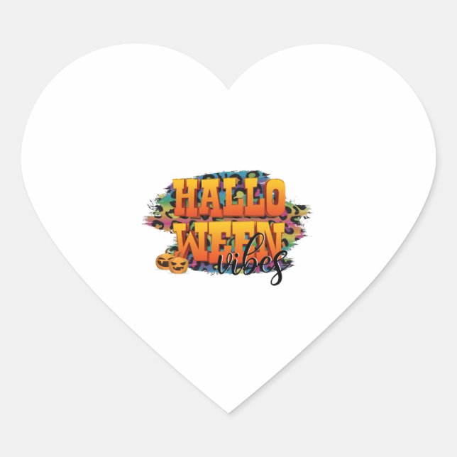 Halloween vibes   heart sticker (Front)
