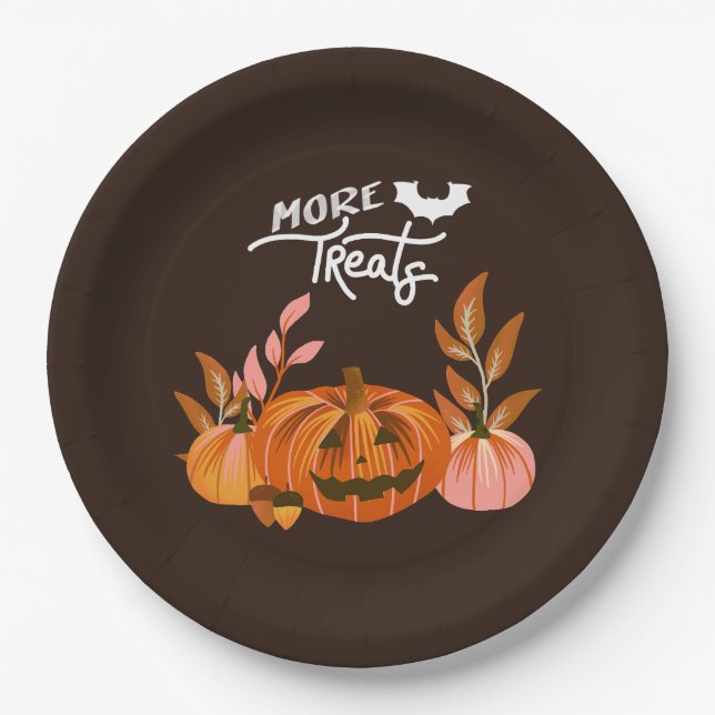 Halloween Vibes ・ More Treats Paper Plate (Front)