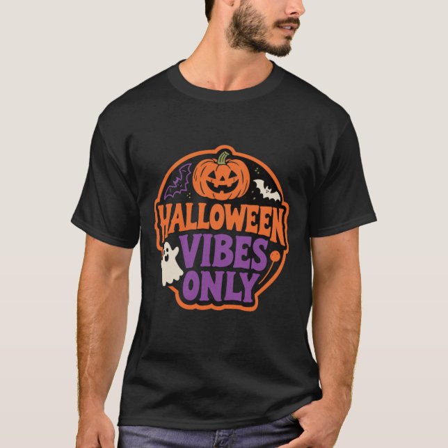 "Halloween Vibes Only" Retro Halloween Men's T-Shirt (Front)