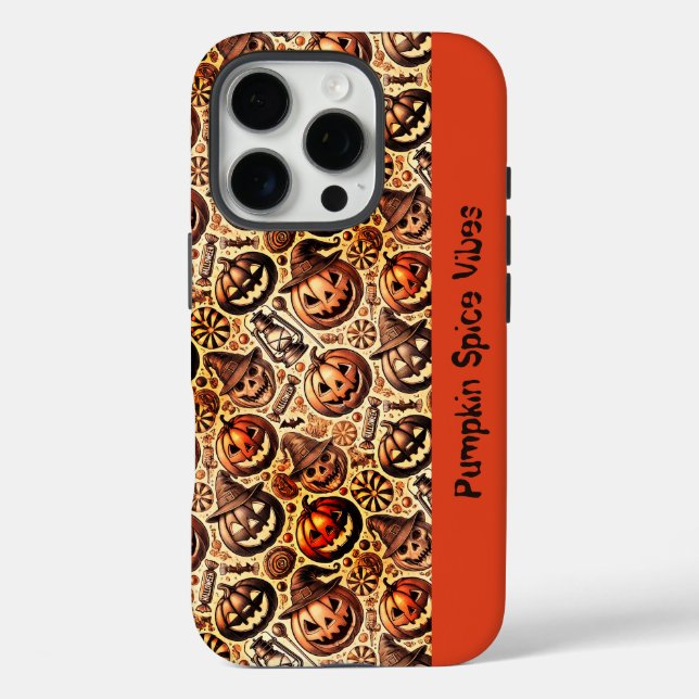 Halloween vibes orange brown stylish Case-Mate iPhone case (Back)